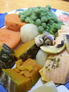 Foto resep Salmon Tumis sayur Rebus