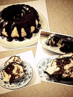 Foto resep Zebra Cake Kukus Siram Ganache