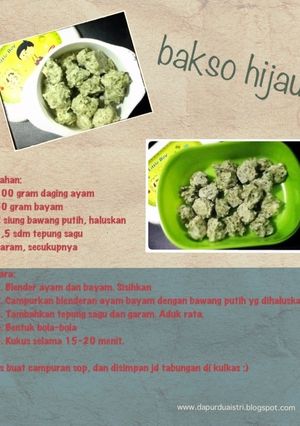 Foto resep bakso ayam hijau *edisi bocah*