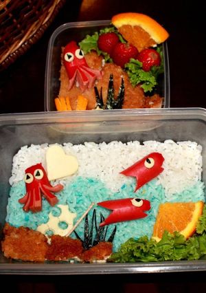 Foto resep Happiness in the sea Bento