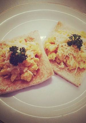 Foto resep toast bread-scrambled egg with cheese
