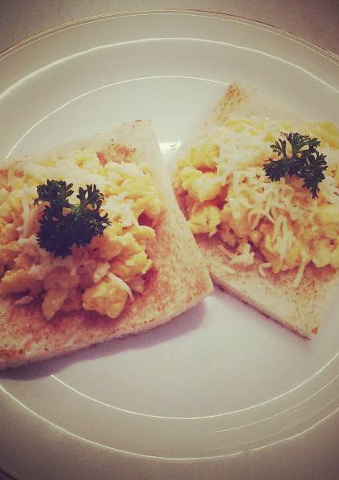 Foto resep toast bread-scrambled egg with cheese