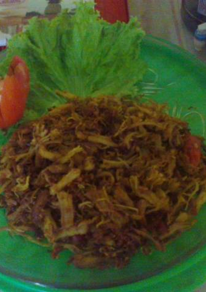 Foto resep serundeng pedas ayam suwir