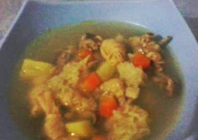 sup ayam babi kembang tahu sayuran