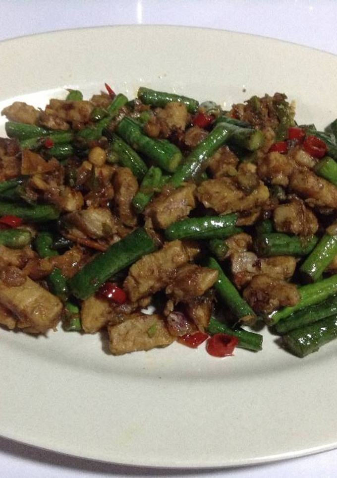 Foto resep Tumis tempe kacang panjang