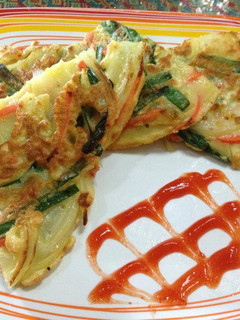Foto resep Zucchini & kucai pancake ( AeHoBak & BuChu Jeon)