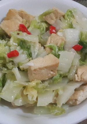 Foto resep Cah Sawi Putih dan Tahu