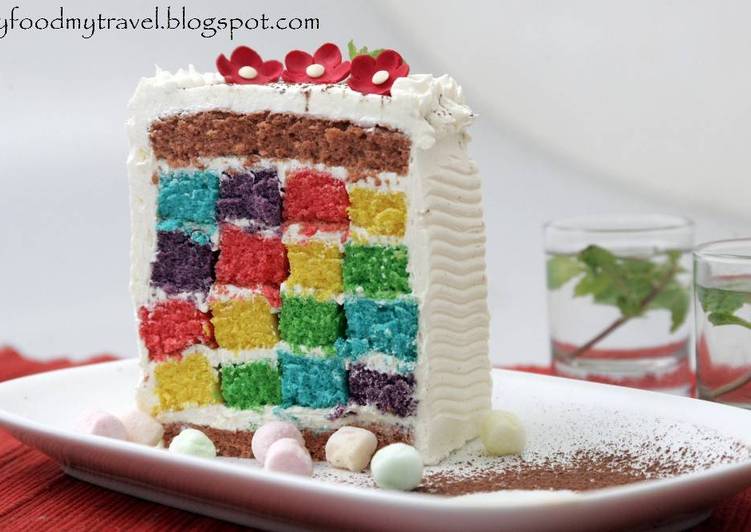 Domino Rainbow Cake
