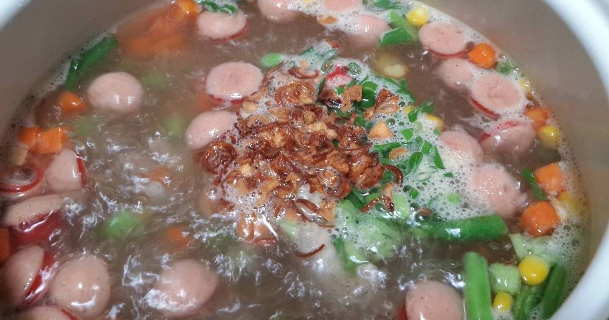 Resep Sup Makaroni Sosis oleh Heryana - Cookpad