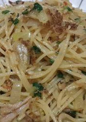 Foto resep spaghetti aglio olio campur-campur
