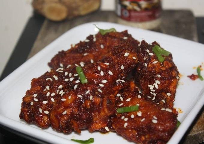Korean Style Spicy Chicken Wing (Fried version)