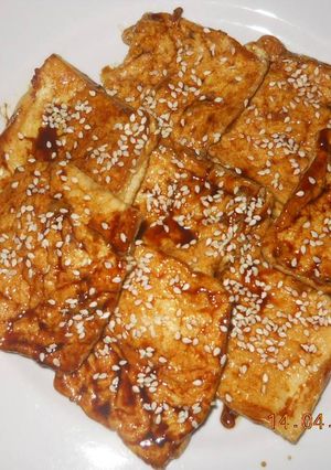 Foto resep Korea Pan fried tofu in soy sauce