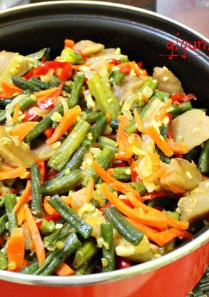 Foto resep Tumis Babai Worka ( Bakso, Cabai, Wortel dan Kacang Panjang )