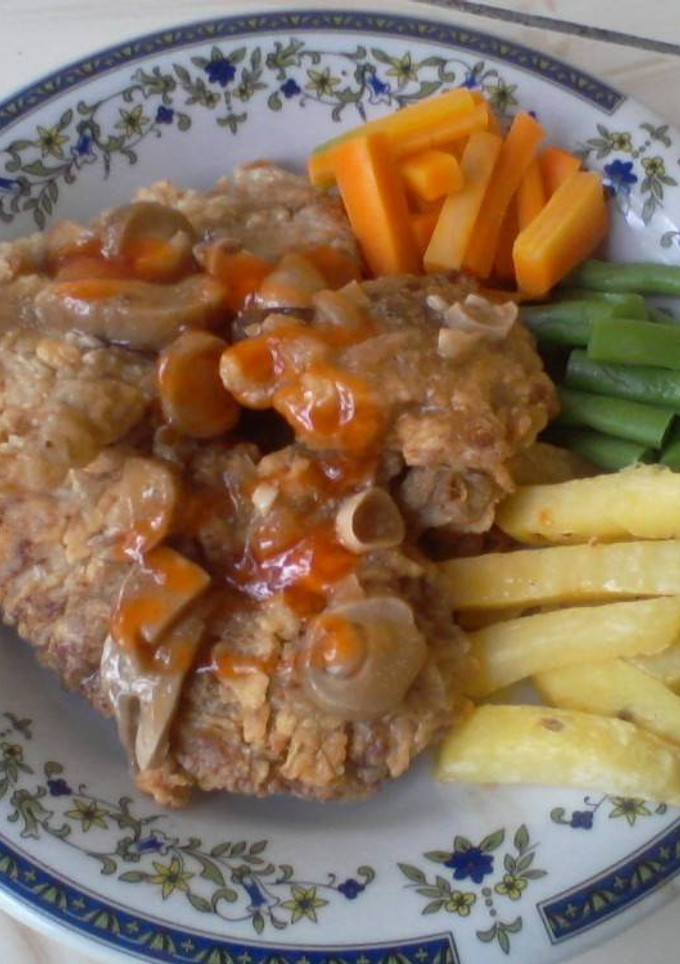 Foto resep Steak daging sapi crispy sederhana