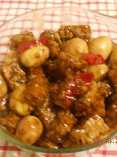 Foto resep Tempe dan telur puyuh masak petis