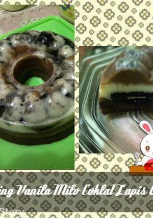 Foto resep Puding Vanila Milo Coklat lapis Oreo