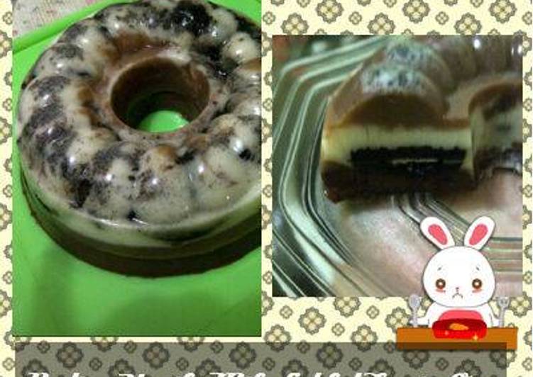 Puding Vanila Milo Coklat lapis Oreo