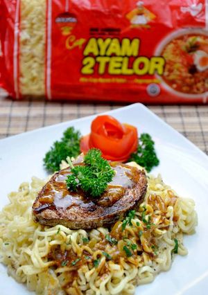 Foto resep Mie Steak Tenggiri Teriyaki