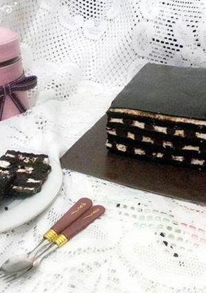 Foto resep Russian Black N White Chocolate Cake
