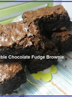 Foto resep Double Chocolate Fudge Brownie