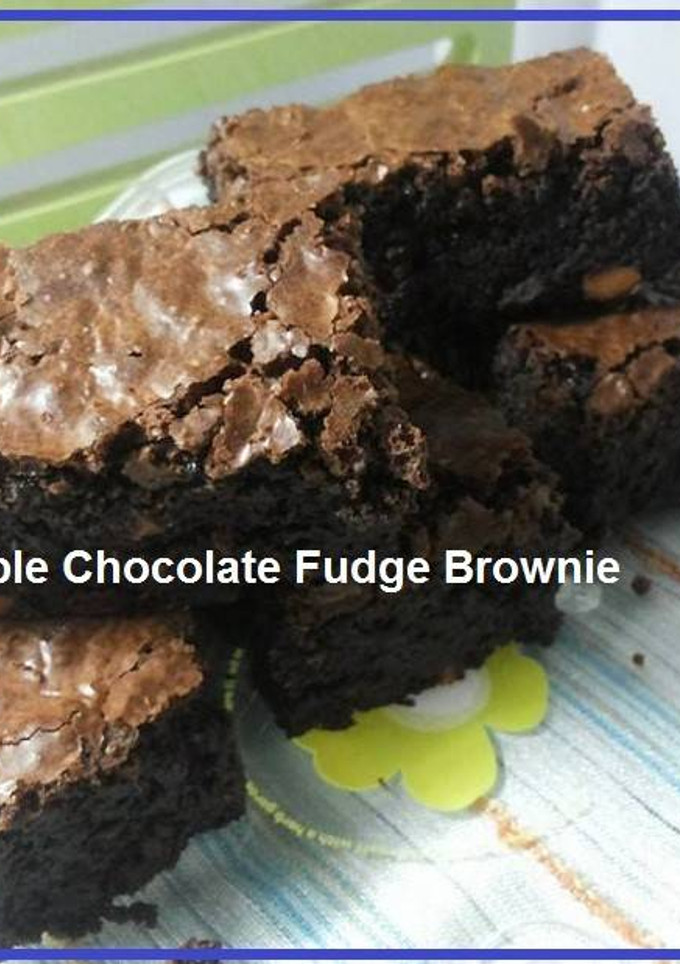 Foto resep Double Chocolate Fudge Brownie