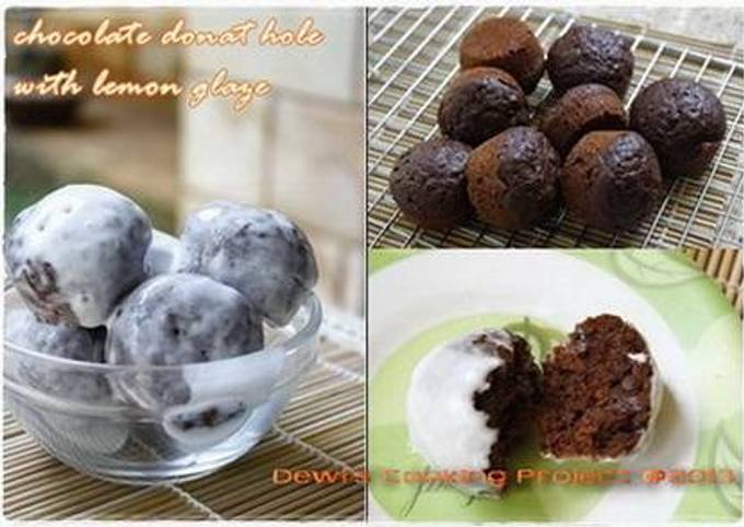 Choco Donat Holes with Lemon Glaze