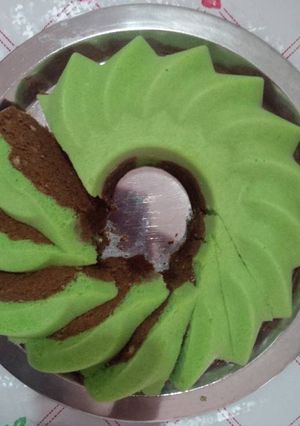 Foto resep Sponge Cake Capuccino Pandan Kukus
