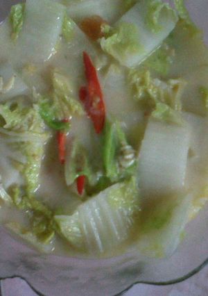Foto resep Tumis sawi putih dengan santan
