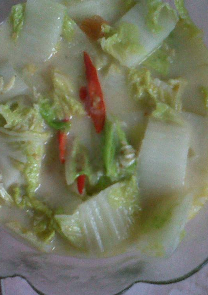 Foto resep Tumis sawi putih dengan santan