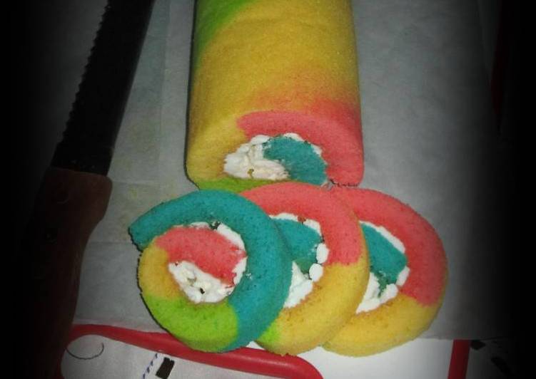 Rainbow Roll Cake