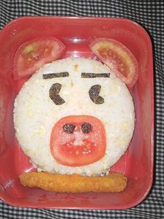 Foto resep Bento nasi goreng piglet