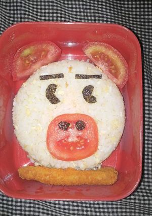 Foto resep Bento nasi goreng piglet