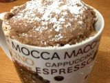 Chocolate brownie in a mug