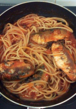 Foto resep Spaghetti with Chili Sardines
