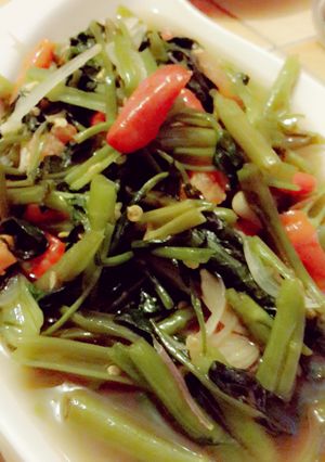 Foto resep oseng kangkung terasi pedas