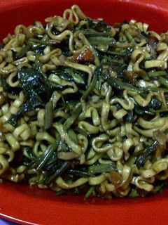 Foto resep Kangkung Tumis Mie Pipih