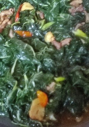 Foto resep Daun Pepaya Usus Saus Tiram
