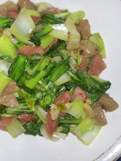 Foto resep Oseng sawi sosis bakso