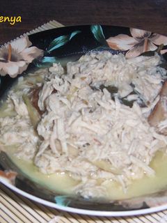 Foto resep Ayam suwir bumbu putih