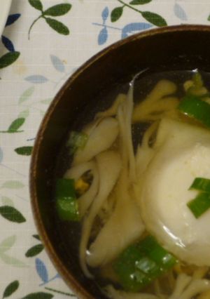 Foto resep Sup Jamur Maitake Telor citarasa Jepang