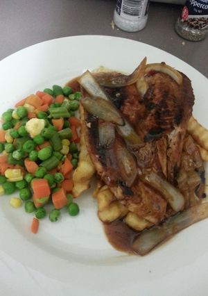 Foto resep grilled teriyaki chicken with bbq sauce