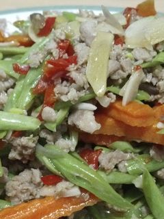 Foto resep Oseng buncis wortel daging ayam cincang