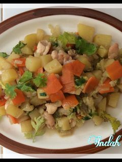 Foto resep Kentang Tumis Ayam Sayur