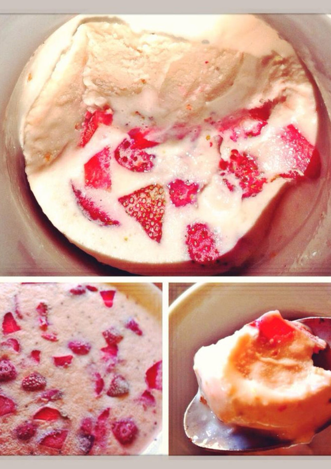 Foto resep homemade strawberry ice cream