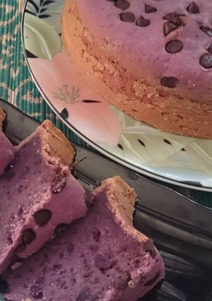 Foto resep BOLU UBI UNGU DGN COKELAT CHIPS (Purple sweet potato and chocolate chips cake)