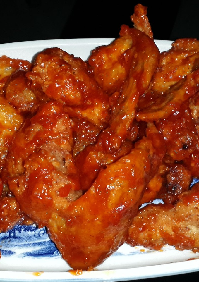 Foto resep Sayap ayam goreng crispy dengan saus manis pedas, a la Korea
