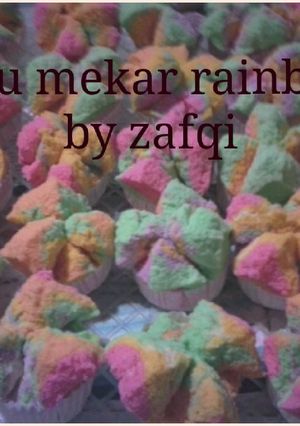 Foto resep bolu mekar rainbow