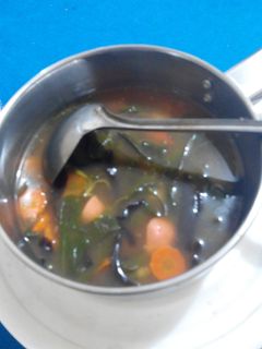 Foto resep Sup daun ginseng apa adanya