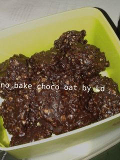 Foto resep No bake chewy chocolate oatmeal cookies