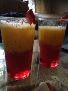 Foto resep Rainbow juice Strawmango